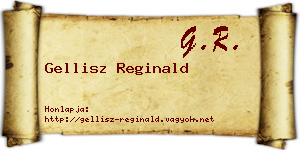 Gellisz Reginald névjegykártya